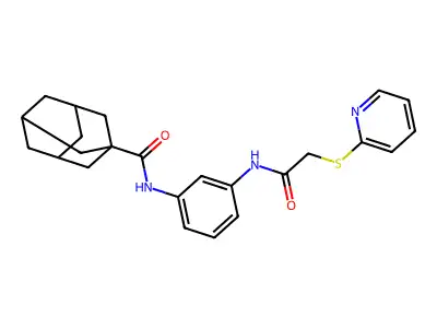 N-[3-[(2-pyridin-2-ylsulfanylacetyl)amino]phenyl]adamantane-1-carboxamide structure