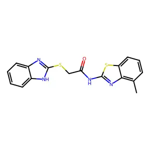 2-(1H-benzimidazol-2-ylsulfanyl)-N-(4-methyl-1,3-benzothiazol-2-yl)acetamide structure