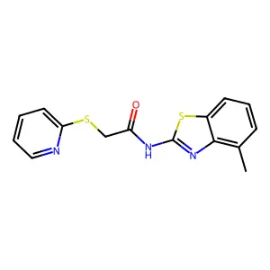 N-(4-methyl-1,3-benzothiazol-2-yl)-2-pyridin-2-ylsulfanylacetamide structure