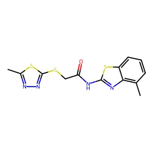 N-(4-methyl-1,3-benzothiazol-2-yl)-2-[(5-methyl-1,3,4-thiadiazol-2-yl)sulfanyl]acetamide structure