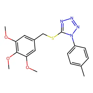 1-(4-Methylphenyl)-5-[(3,4,5-trimethoxyphenyl)methylsulfanyl]tetrazole structure
