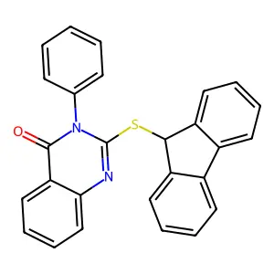 2-(9H-fluoren-9-ylsulfanyl)-3-phenylquinazolin-4-one structure