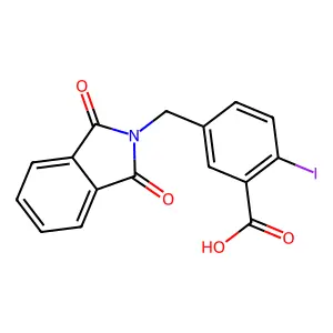 5-[(1,3-dioxo-1,3-dihydro-2H-isoindol-2-yl)methyl]-2-iodobenzoic acid structure
