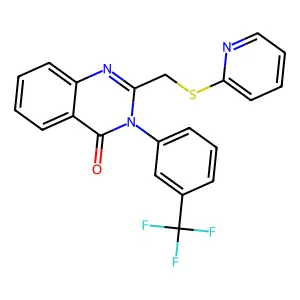 2-(Pyridin-2-ylsulfanylmethyl)-3-[3-(trifluoromethyl)phenyl]quinazolin-4-one structure