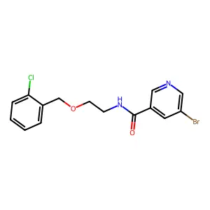 5-bromo-N-[2-[(2-chlorophenyl)methoxy]ethyl]pyridine-3-carboxamide structure