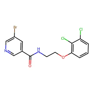 5-bromo-N-[2-(2,3-dichlorophenoxy)ethyl]pyridine-3-carboxamide structure
