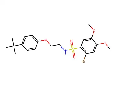 2-bromo-N-[2-(4-tert-butylphenoxy)ethyl]-4,5-dimethoxybenzenesulfonamide structure