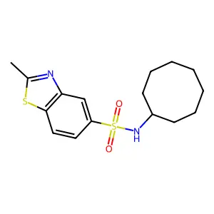 N-cyclooctyl-2-methyl-1,3-benzothiazole-5-sulfonamide structure