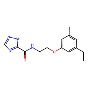 N-[2-(3-ethyl-5-methylphenoxy)ethyl]-1H-1,2,4-triazole-3-carboxamide structure
