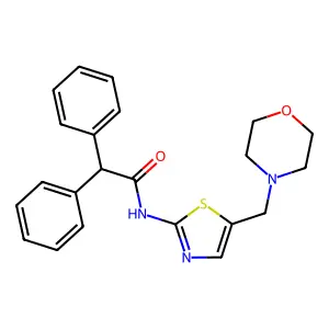 N-[5-(morpholin-4-ylmethyl)-1,3-thiazol-2-yl]-2,2-diphenylacetamide structure
