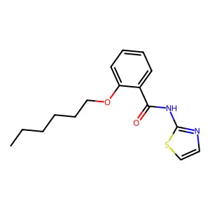 2-hexoxy-N-(1,3-thiazol-2-yl)benzamide structure