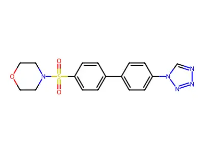 4-[4-[4-(Tetrazol-1-yl)phenyl]phenyl]sulfonylmorpholine structure