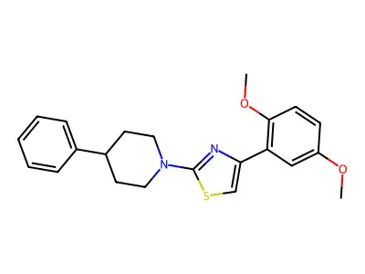 1-[4-(2,5-Dimethoxyphenyl)-1,3-thiazol-2-yl]-4-phenylpiperidine structure