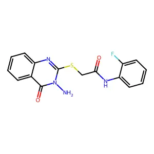 2-(3-amino-4-oxoquinazolin-2-yl)sulfanyl-N-(2-fluorophenyl)acetamide structure