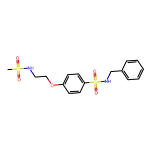 N-benzyl-4-{2-[(methylsulfonyl)amino]ethoxy}benzenesulfonamide structure