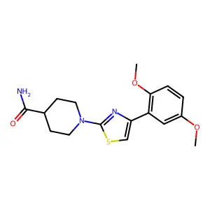 1-[4-(2,5-Dimethoxyphenyl)-1,3-thiazol-2-yl]piperidine-4-carboxamide structure