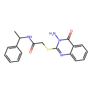 2-(3-amino-4-oxoquinazolin-2-yl)sulfanyl-N-(1-phenylethyl)acetamide structure