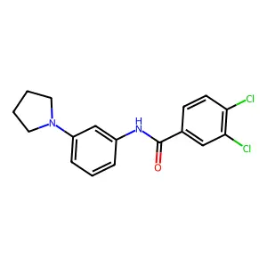 3,4-二氯-N-(3-吡咯烷-1-yl苯基)苯甲酰胺 structure