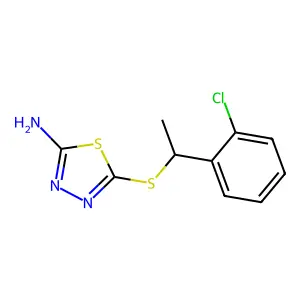 5-{[1-(2-Chlorophenyl)ethyl]sulfanyl}-1,3,4-thiadiazol-2-amine structure