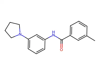 3-methyl-N-[3-(pyrrolidin-1-yl)phenyl]benzamide structure