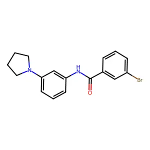 3-bromo-N-(3-pyrrolidin-1-ylphenyl)benzamide structure