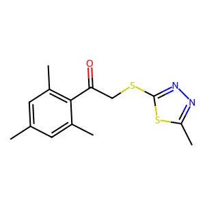2-[(5-Methyl-1,3,4-thiadiazol-2-yl)sulfanyl]-1-(2,4,6-trimethylphenyl)ethanone structure