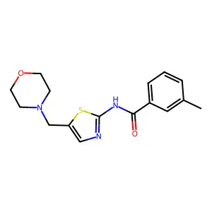3-methyl-N-[5-(4-morpholinylmethyl)-1,3-thiazol-2-yl]benzamide structure