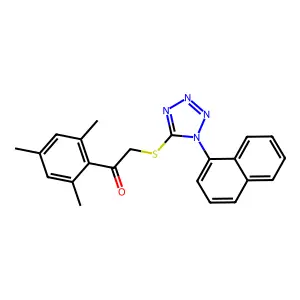 2-(1-Naphthalen-1-yltetrazol-5-yl)sulfanyl-1-(2,4,6-trimethylphenyl)ethanone structure