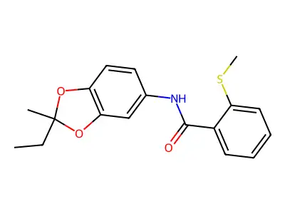 N-(2-ethyl-2-methyl-1,3-benzodioxol-5-yl)-2-(methylsulfanyl)benzamide structure