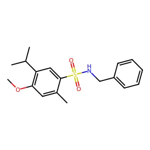 N-benzyl-5-isopropyl-4-methoxy-2-methylbenzenesulfonamide structure