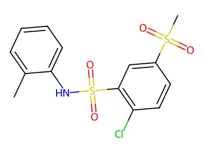 2-chloro-N-(2-methylphenyl)-5-(methylsulfonyl)benzenesulfonamide structure