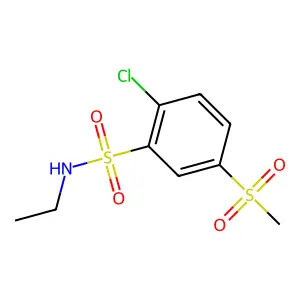 2-chloro-N-ethyl-5-methylsulfonylbenzenesulfonamide structure
