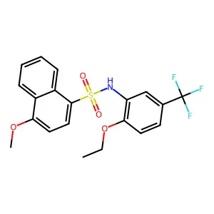 N-[2-ethoxy-5-(trifluoromethyl)phenyl]-4-methoxynaphthalene-1-sulfonamide structure