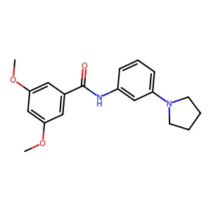 3,5-dimethoxy-N-(3-pyrrolidin-1-ylphenyl)benzamide structure