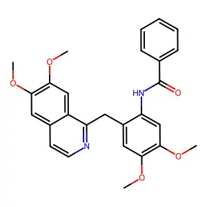N-[2-[(6,7-dimethoxyisoquinolin-1-yl)methyl]-4,5-dimethoxyphenyl]benzamide structure