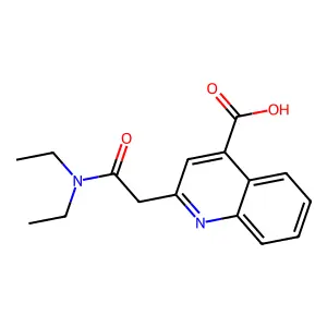 2-[2-(Diethylamino)-2-oxoethyl]-4-quinolinecarboxylic acid structure