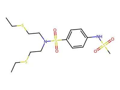 N,N-Bis(2-(ethylthio)ethyl)-4-((methylsulfonyl)amino)benzenesulfonamide structure