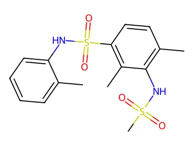 3-(methanesulfonamido)-2,4-dimethyl-N-(2-methylphenyl)benzenesulfonamide structure