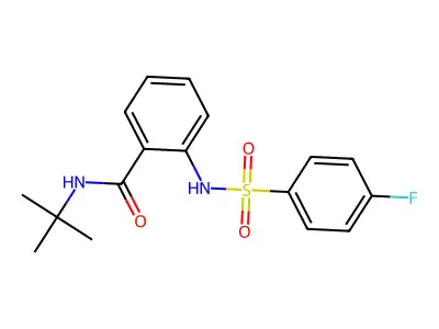 N-tert-butyl-2-[(4-fluorophenyl)sulfonylamino]benzamide structure
