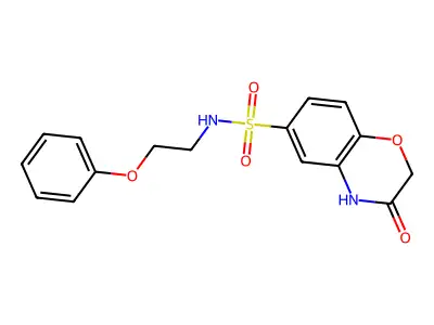 3-oxo-N-(2-phenoxyethyl)-4H-1,4-benzoxazine-6-sulfonamide structure