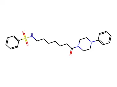 N-[7-oxo-7-(4-phenylpiperazin-1-yl)heptyl]benzenesulfonamide structure
