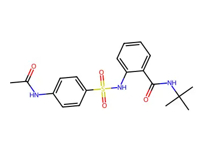 2-[(4-acetamidophenyl)sulfonylamino]-N-tert-butylbenzamide structure