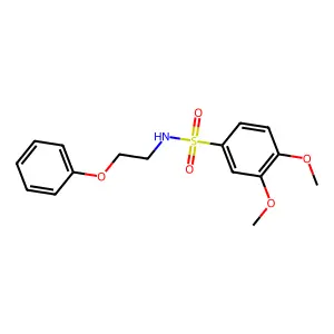 3,4-dimethoxy-N-(2-phenoxyethyl)benzenesulfonamide structure