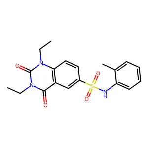 1,3-diethyl-N-(2-methylphenyl)-2,4-dioxoquinazoline-6-sulfonamide structure