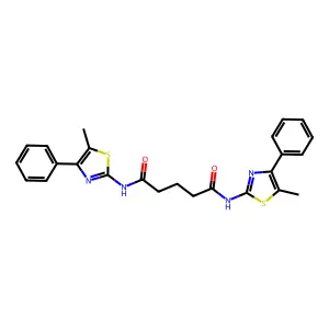 N,N'-bis(5-methyl-4-phenyl-1,3-thiazol-2-yl)pentanediamide structure