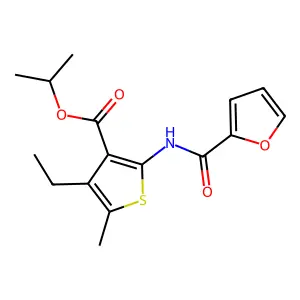 Propan-2-yl 4-ethyl-2-(furan-2-carbonylamino)-5-methylthiophene-3-carboxylate structure