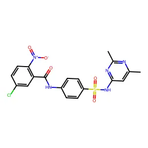 5-chloro-N-[4-[(2,6-dimethylpyrimidin-4-yl)sulfamoyl]phenyl]-2-nitrobenzamide structure