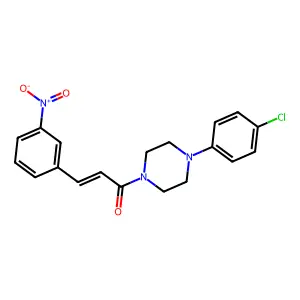 (E)-1-[4-(4-chlorophenyl)piperazin-1-yl]-3-(3-nitrophenyl)prop-2-en-1-one structure