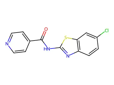 N-(6-chloro-1,3-benzothiazol-2-yl)pyridine-4-carboxamide structure