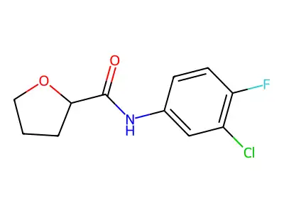 N-(3-chloro-4-fluorophenyl)tetrahydro-2-furancarboxamide structure